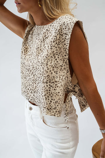 Knot Side Leopard Print Vest - eAura