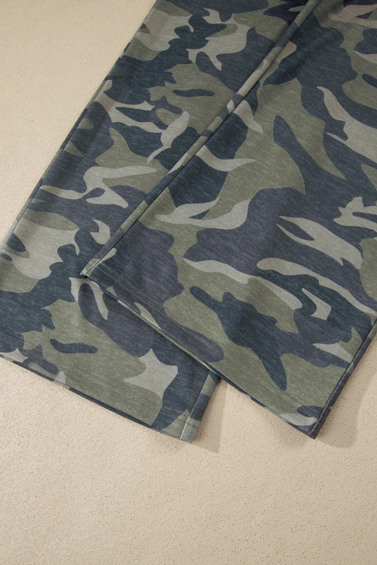 Camouflage Print Slim Tank Drawstring Pant Set – Green