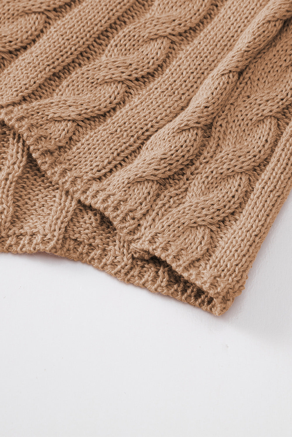 Black Crew Neck Cable Knit Short Sleeve Sweater eAura