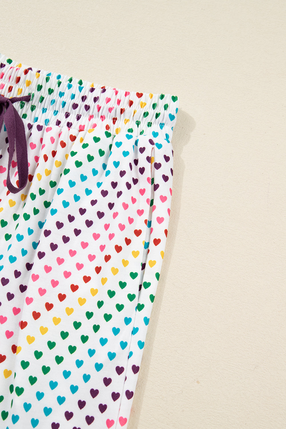 White Heart Print Long Sleeve Pyjama Set - eAura