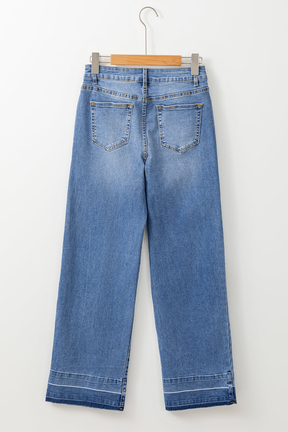 Raw Hem Straight High Rise Loose Jeans - eAura