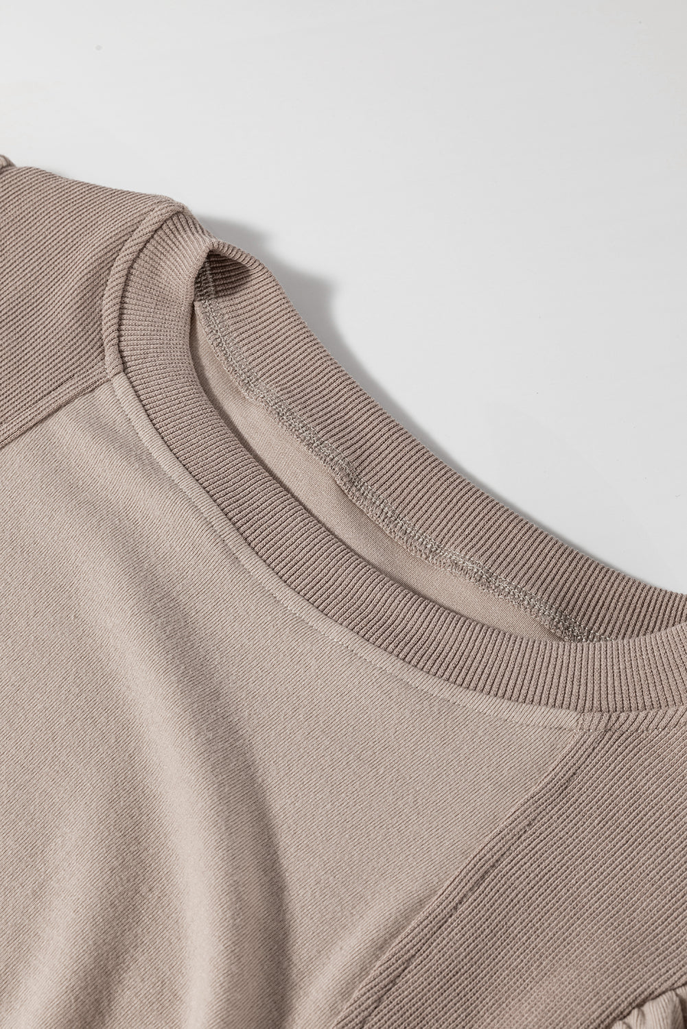 Goat Half Lantern Sleeve Solid Colour Pullover Top eAura