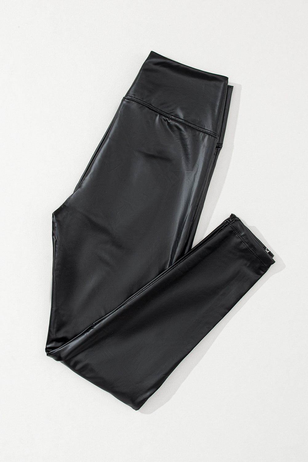 Black Faux Leather Zipped Detail Leggings Beagle Boutique Fashion Outlet