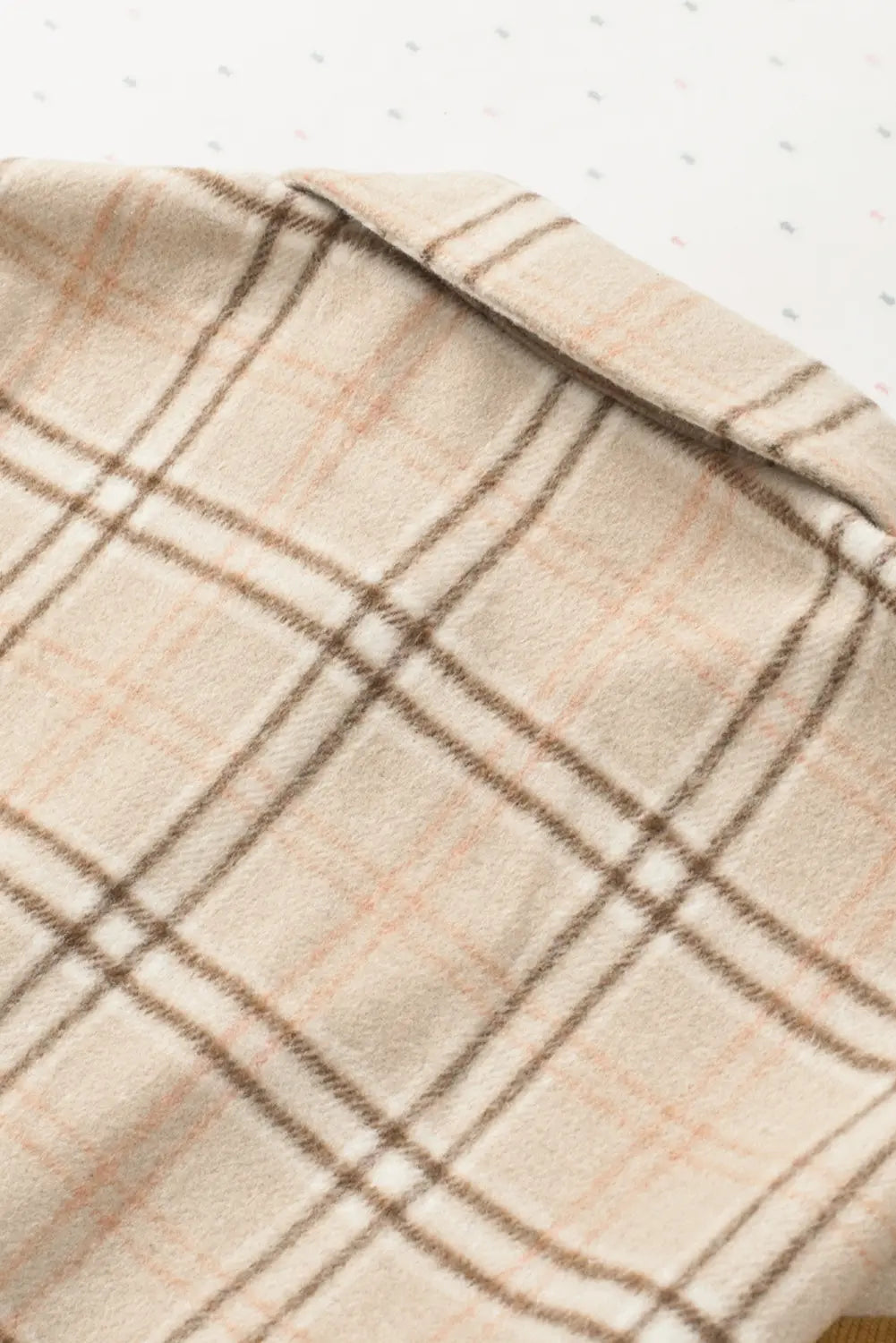 Orange Plaid Colour Block Patchwork Shirt Jacket with Pocket