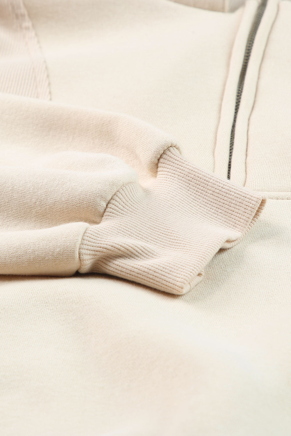 Half Zip Stand Collar Exposed Seam Sweatshirt - Tops/Sweatshirts & Hoodies