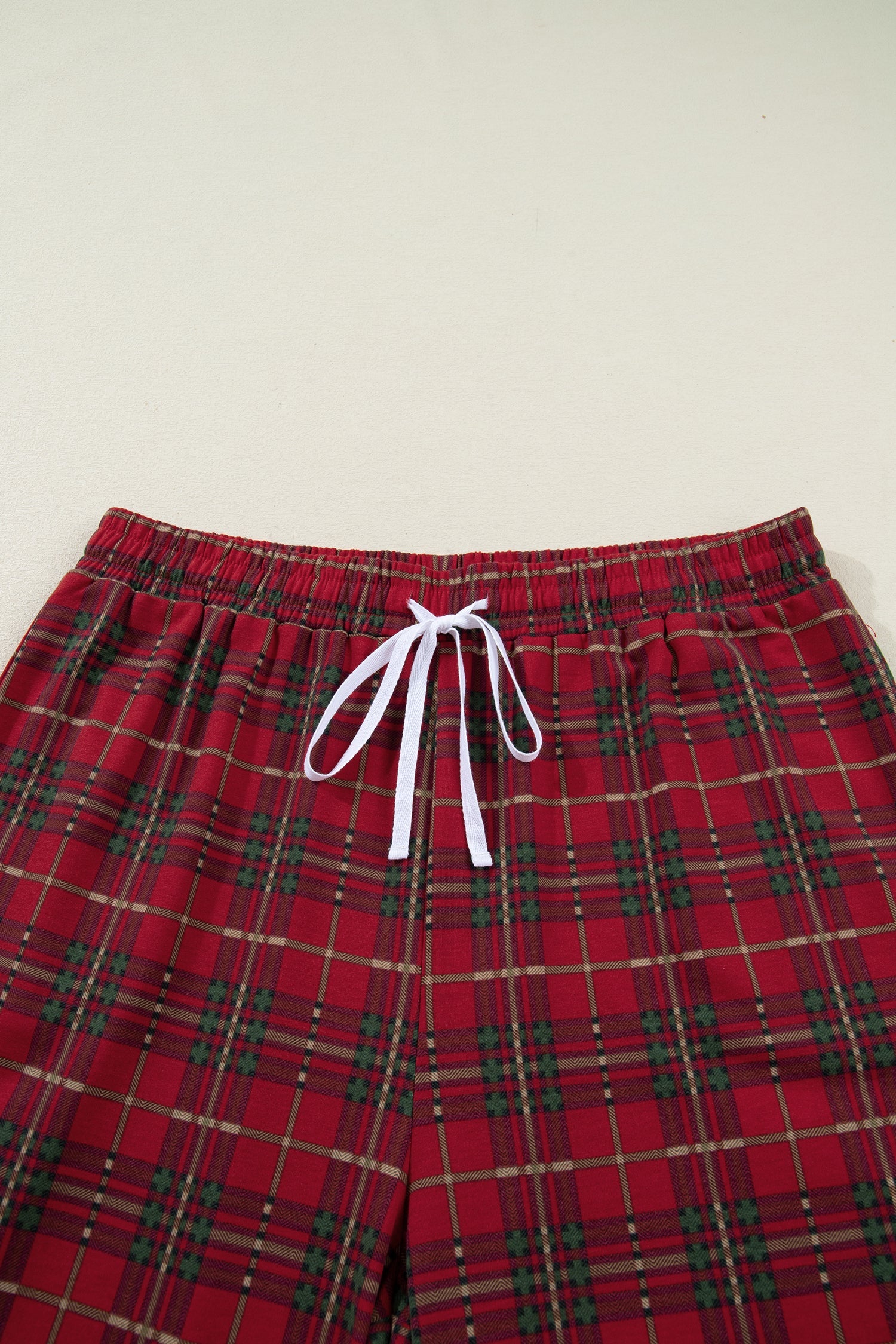 Plus Size Plaid Short Sleeve Shirt Pyjama Set - eAura