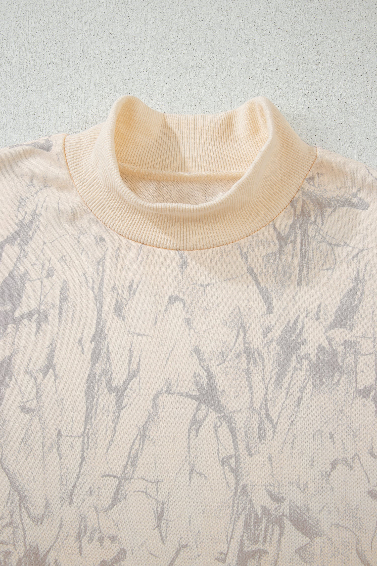 Camo Mock Neck Baggy Sweatshirt - Tops/Sweatshirts & Hoodies