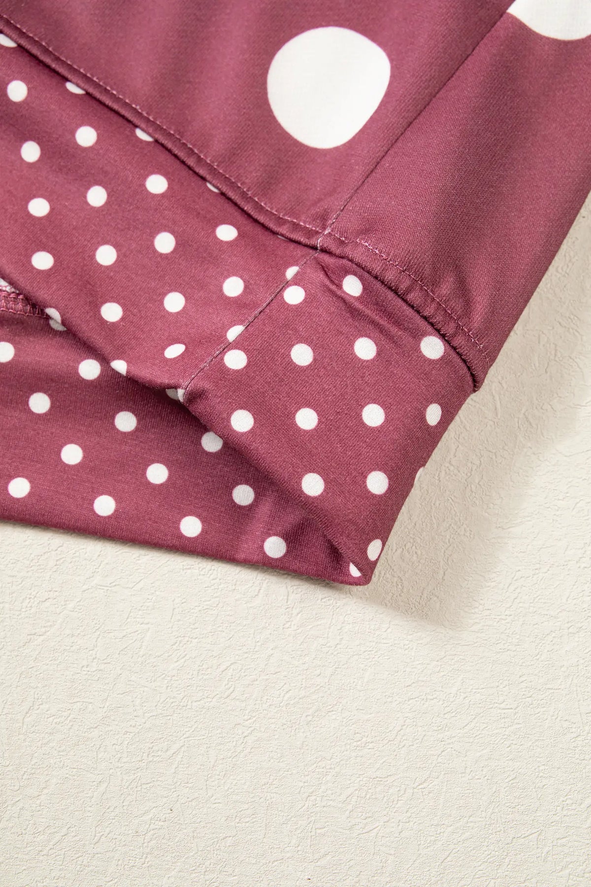 Polka Dot Print Contrast Detail Oversized Tunic Sweatshirt – Pink