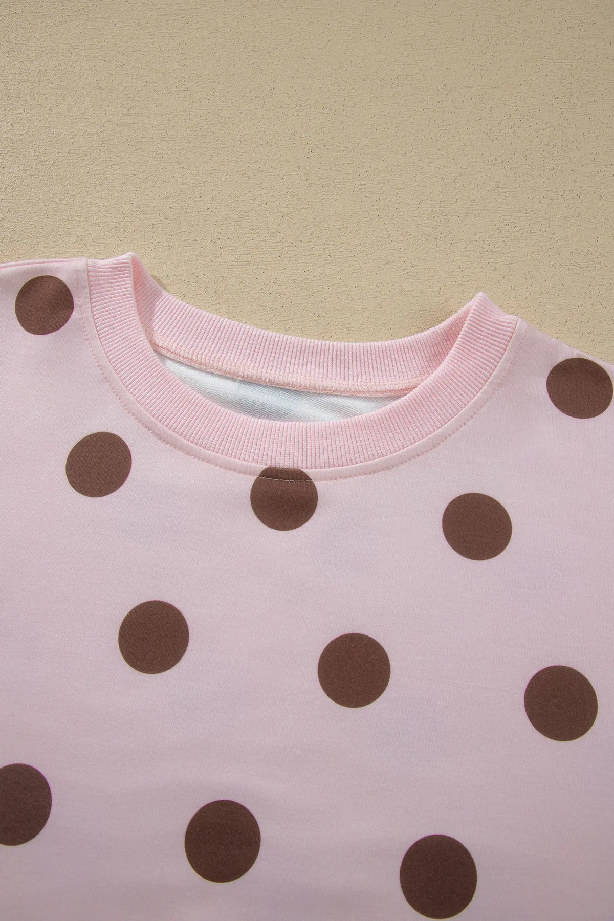 Polka Dot Two Piece Set Long Sleeve Casual Skirt Set – Pink