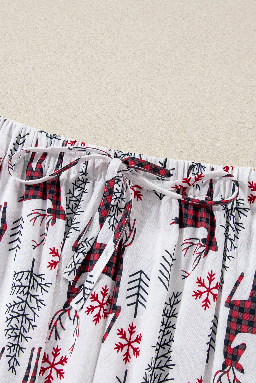 White Christmas Deer Print Shirt and Shorts Pyjama Set - eAura