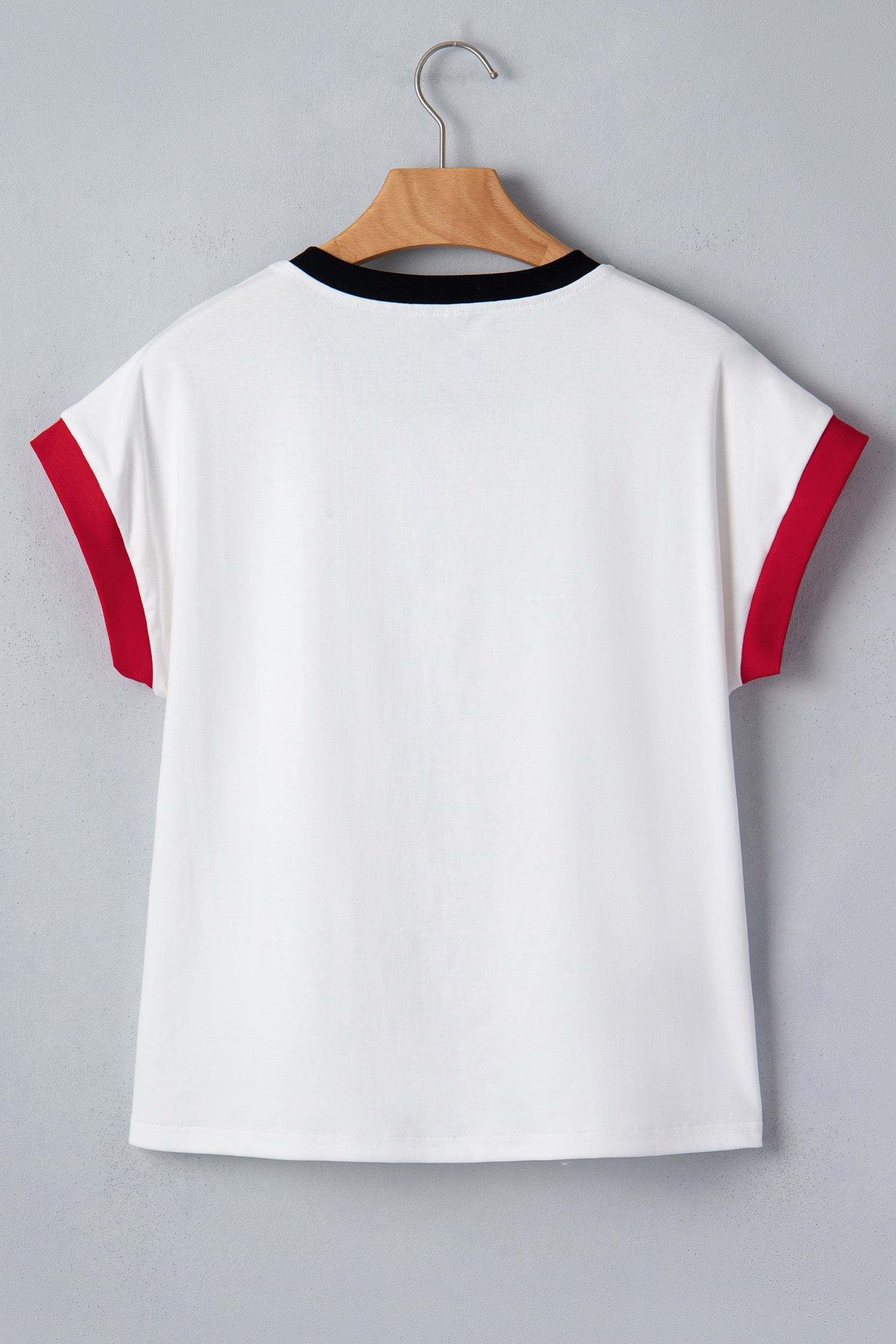 USA Sequin Colour Block Loose T-Shirt