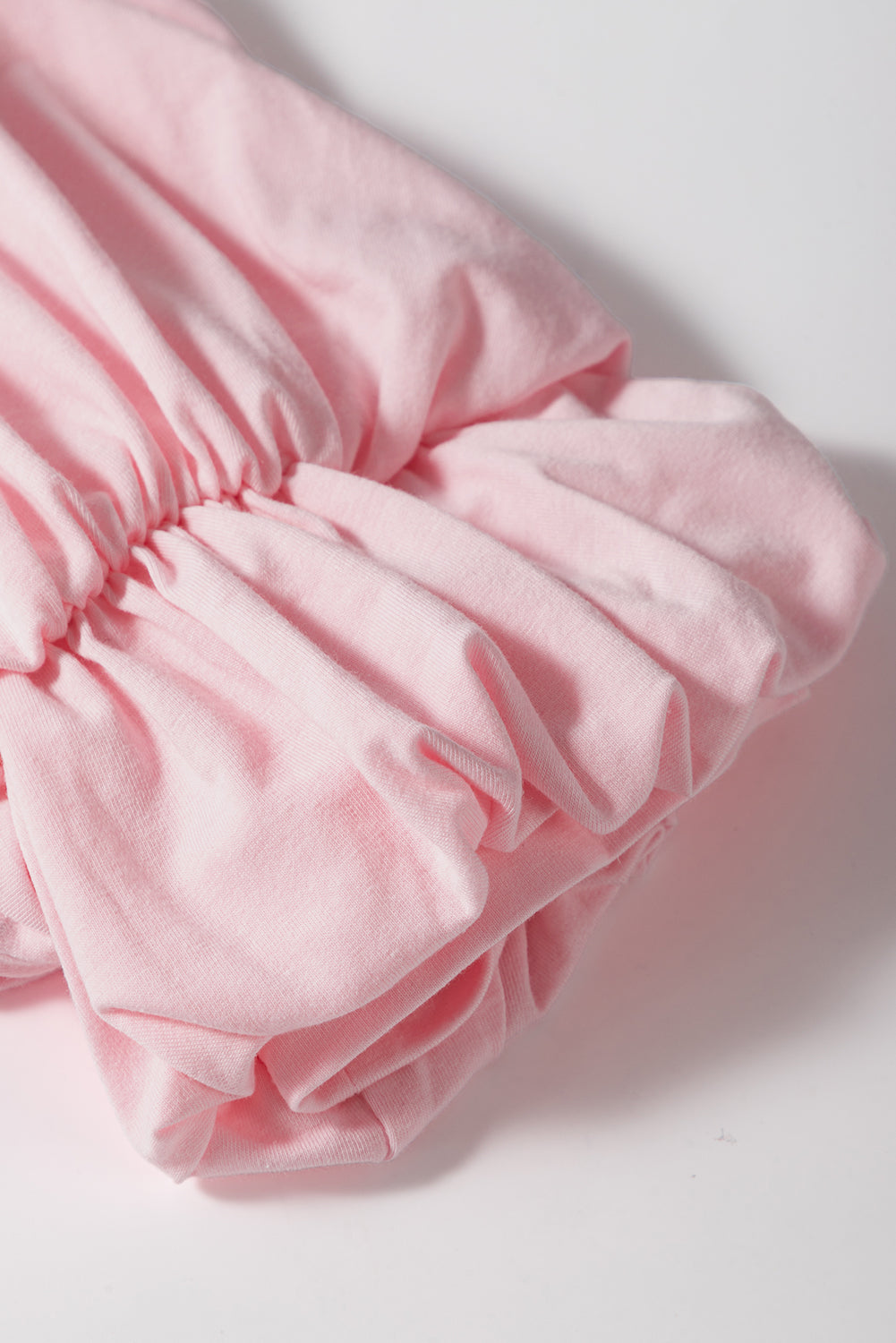 Light Pink Scoop Neck Bubble Sleeve Tee eAura