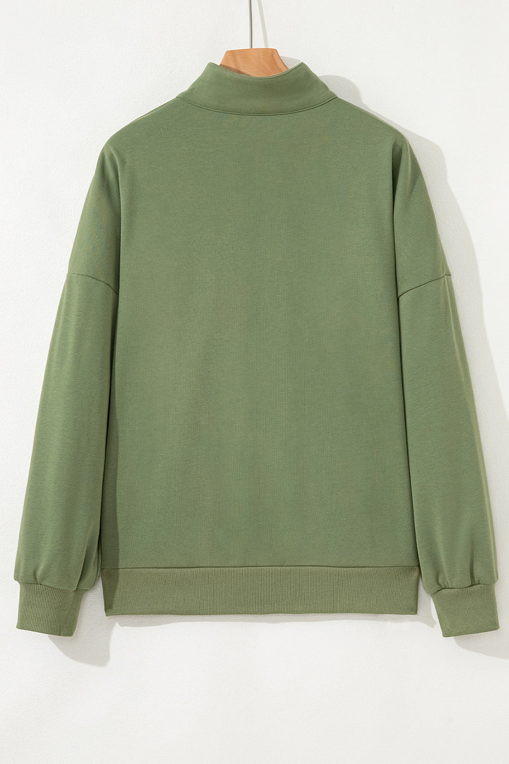 Contrast Striped Patchwork Zip Collar Pullover Sweatshirt eAura