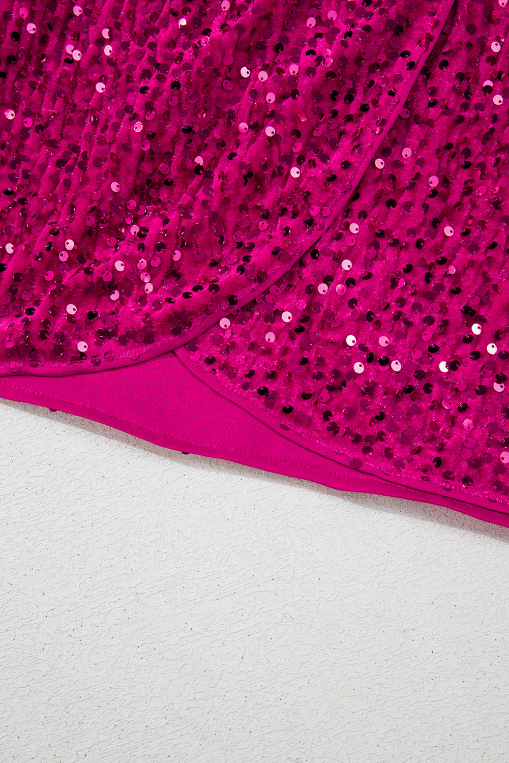 Sequin Long Sleeve V-Neck Wrapped Mini Dress - eAura