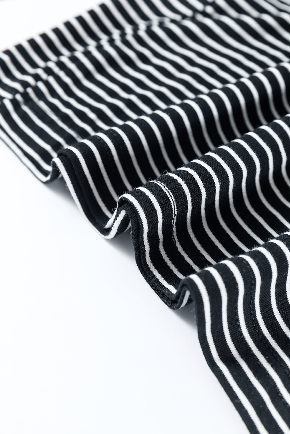 Black white Striped Print Buttoned Wide Leg Sleeveless Jumpsuit eAura