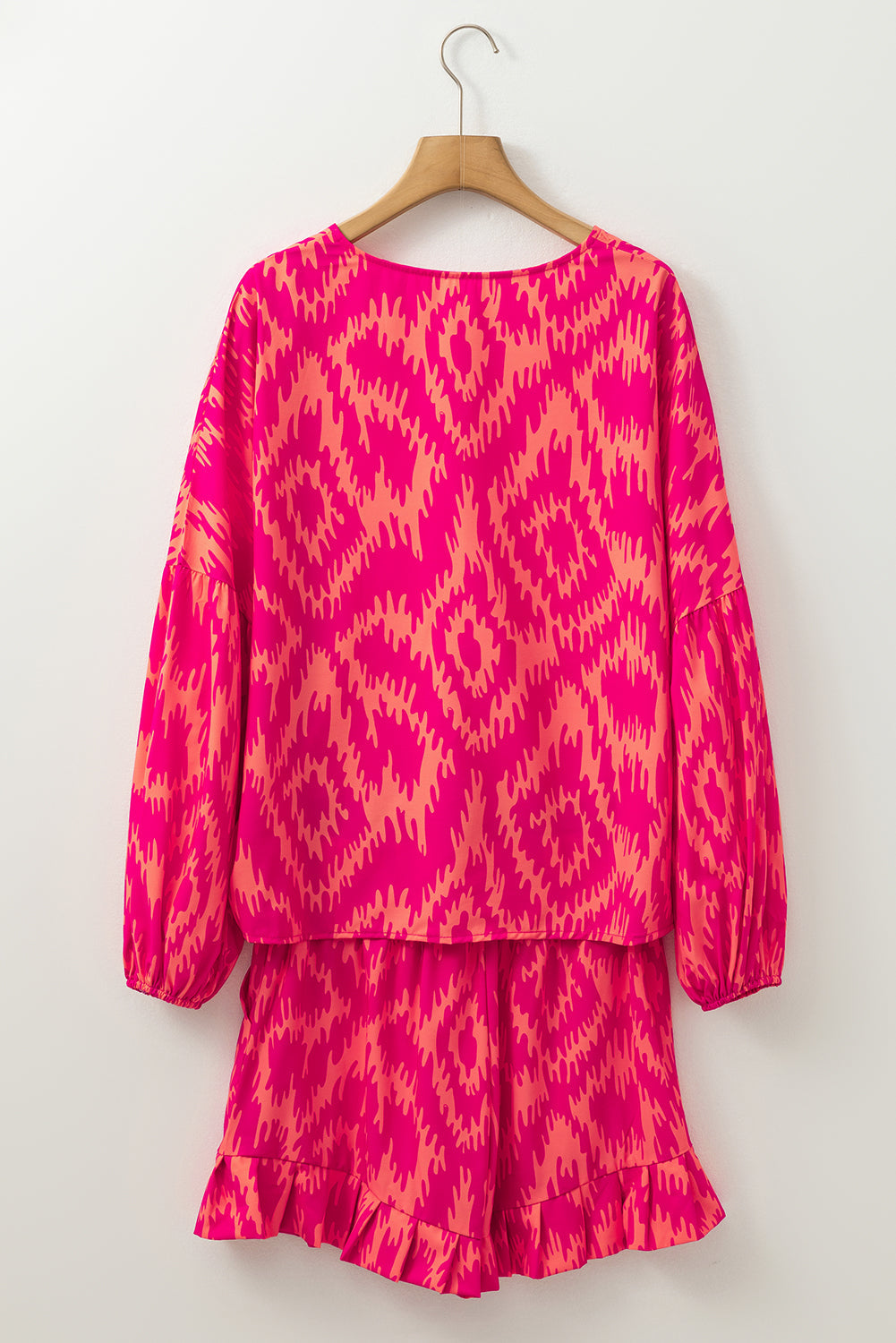 Rose Western Aztec Geometric Print Top and Ruffled Shorts Set BB Fashion Outlet