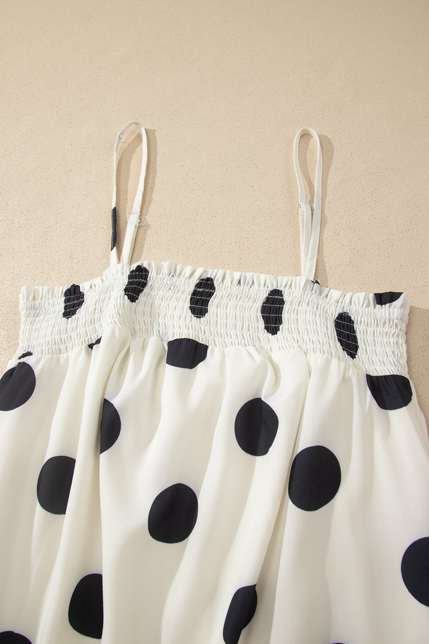 White Polka Dot Spaghetti Strap Maxi Dress