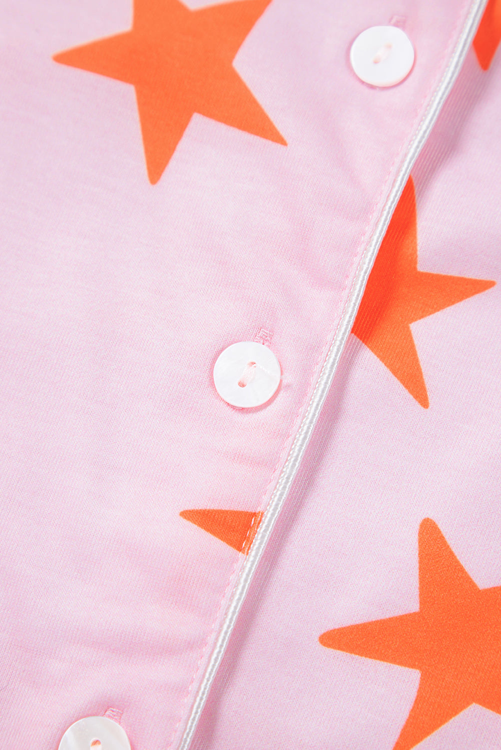 Pink Stars Short Sleeve Shirt and Shorts Bamboo Pyjama Set eAura