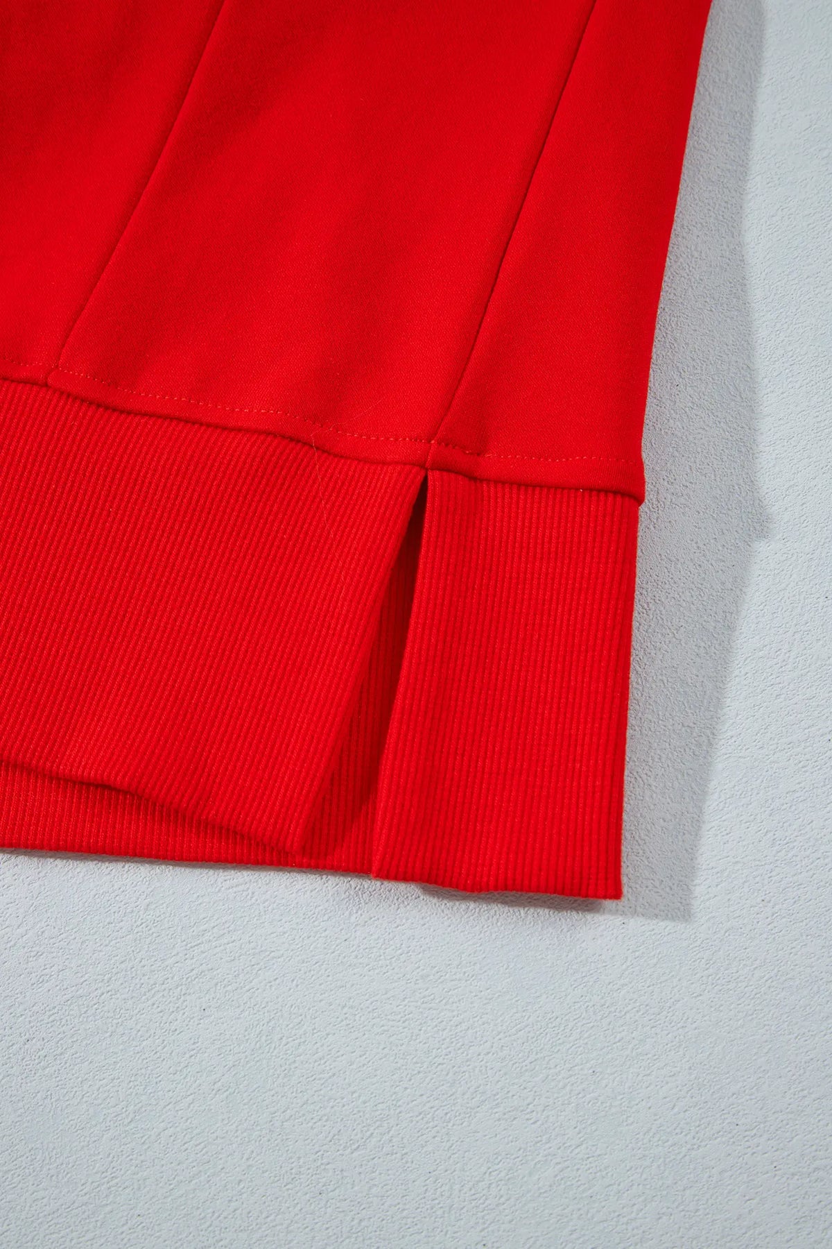 Patch Embroidery Star Colourblock Plus Size Sweatshirt – Fiery Red
