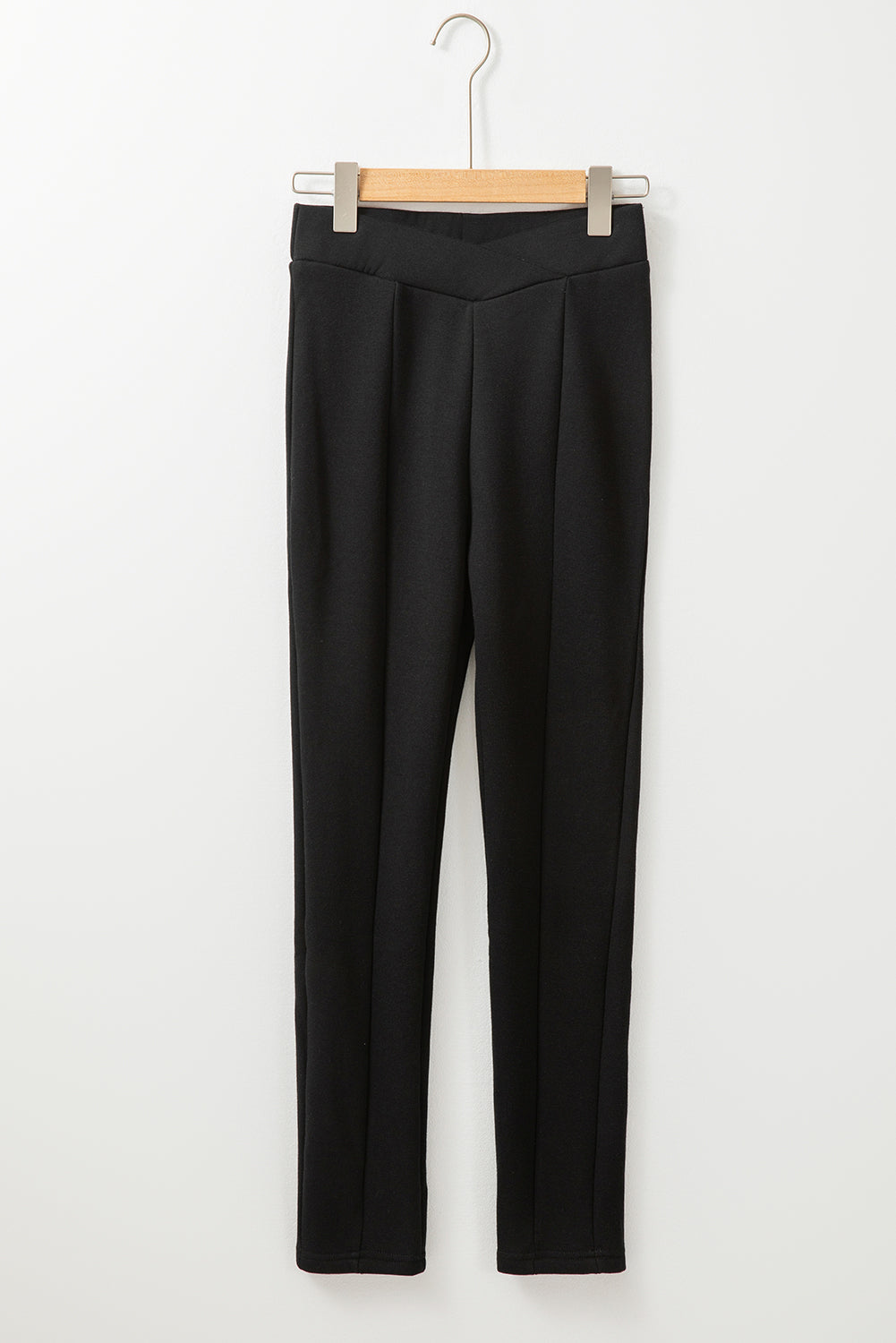 Black Crossed Waist Seamed Leg Thermal Leggings Beagle Boutique Fashion Outlet