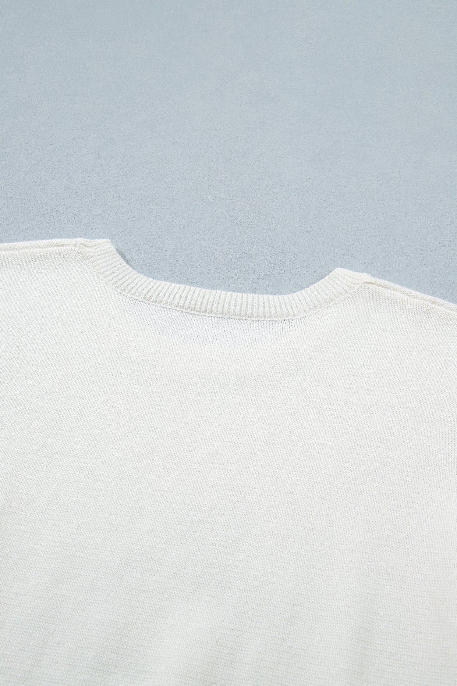 White Wild West Horse Head Print Short Sleeve Sweater