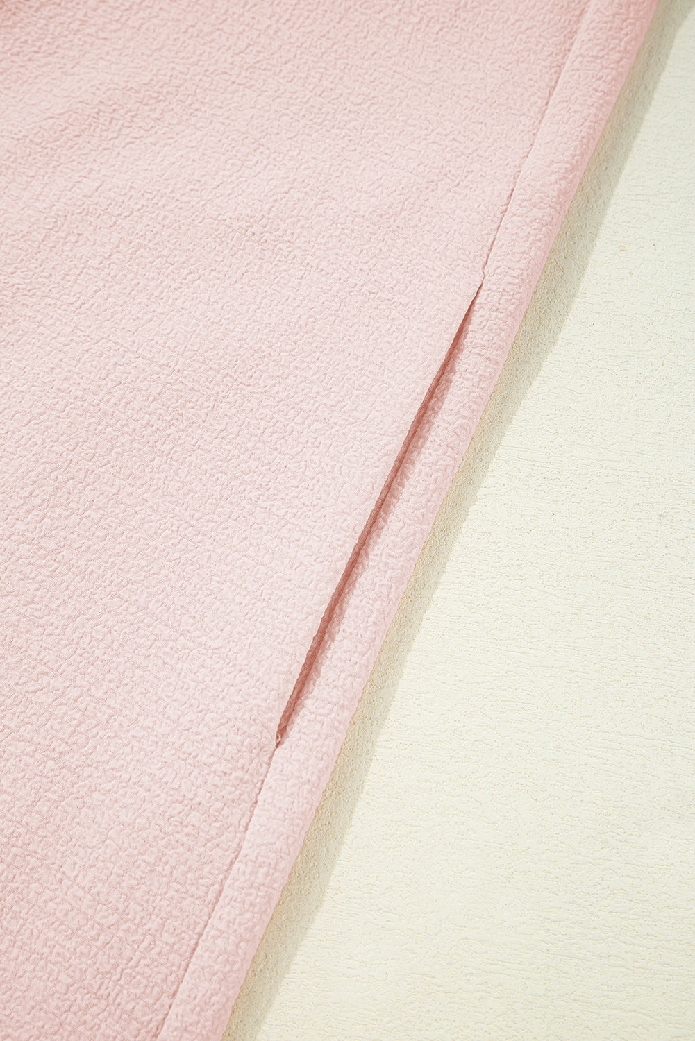 Light Pink Textured Flutter Sleeve Square Neck Bow Back Mini Dress eAura