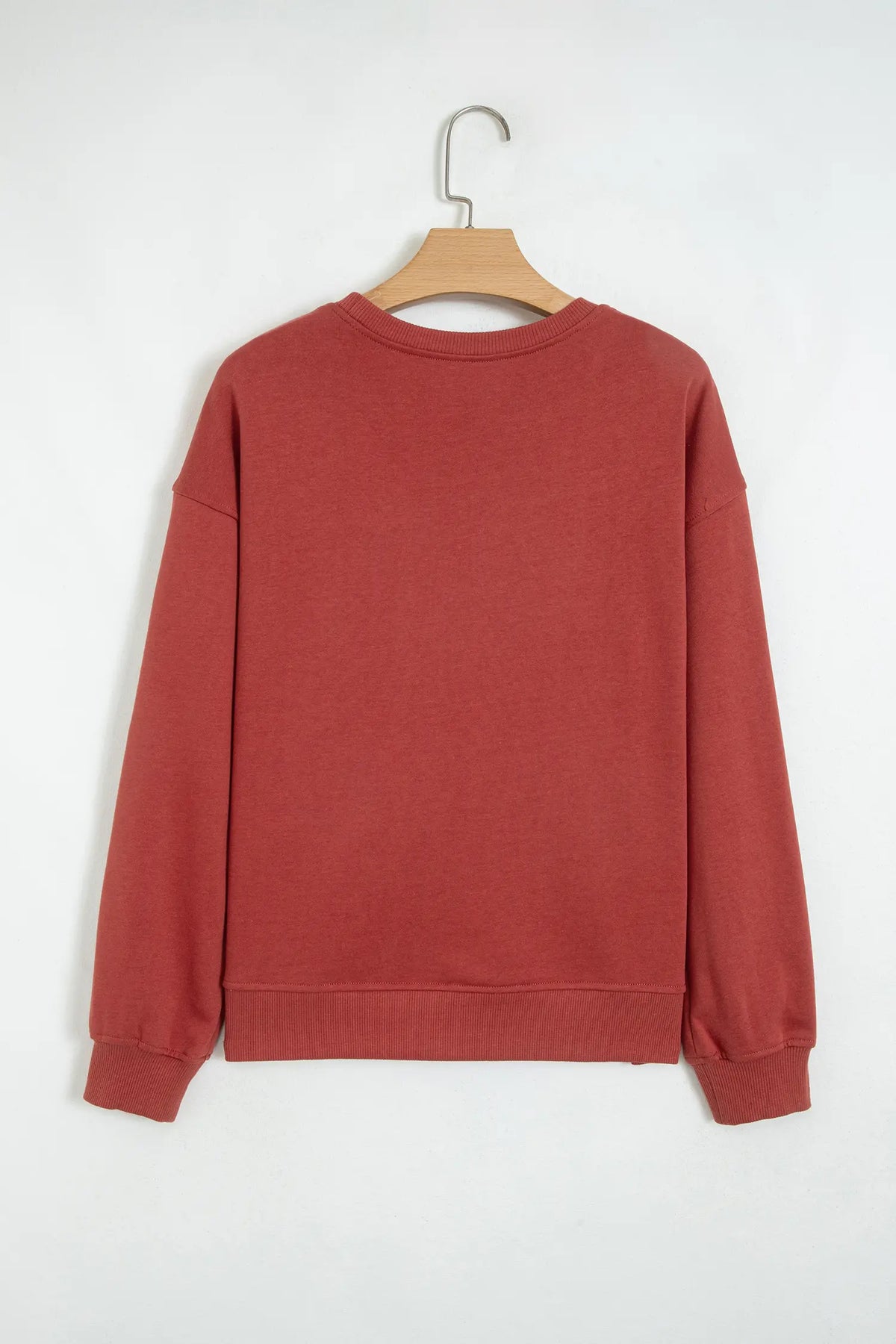 Shift Sweatshirt Checkered Trim Long Sleeve Round Neck
