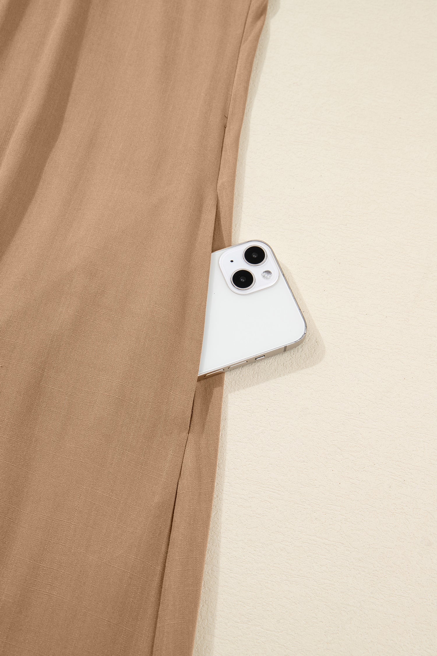 Smocked V-Neckline Leopard Piping Accent Bracelet Plus Size Long Dress - eAura