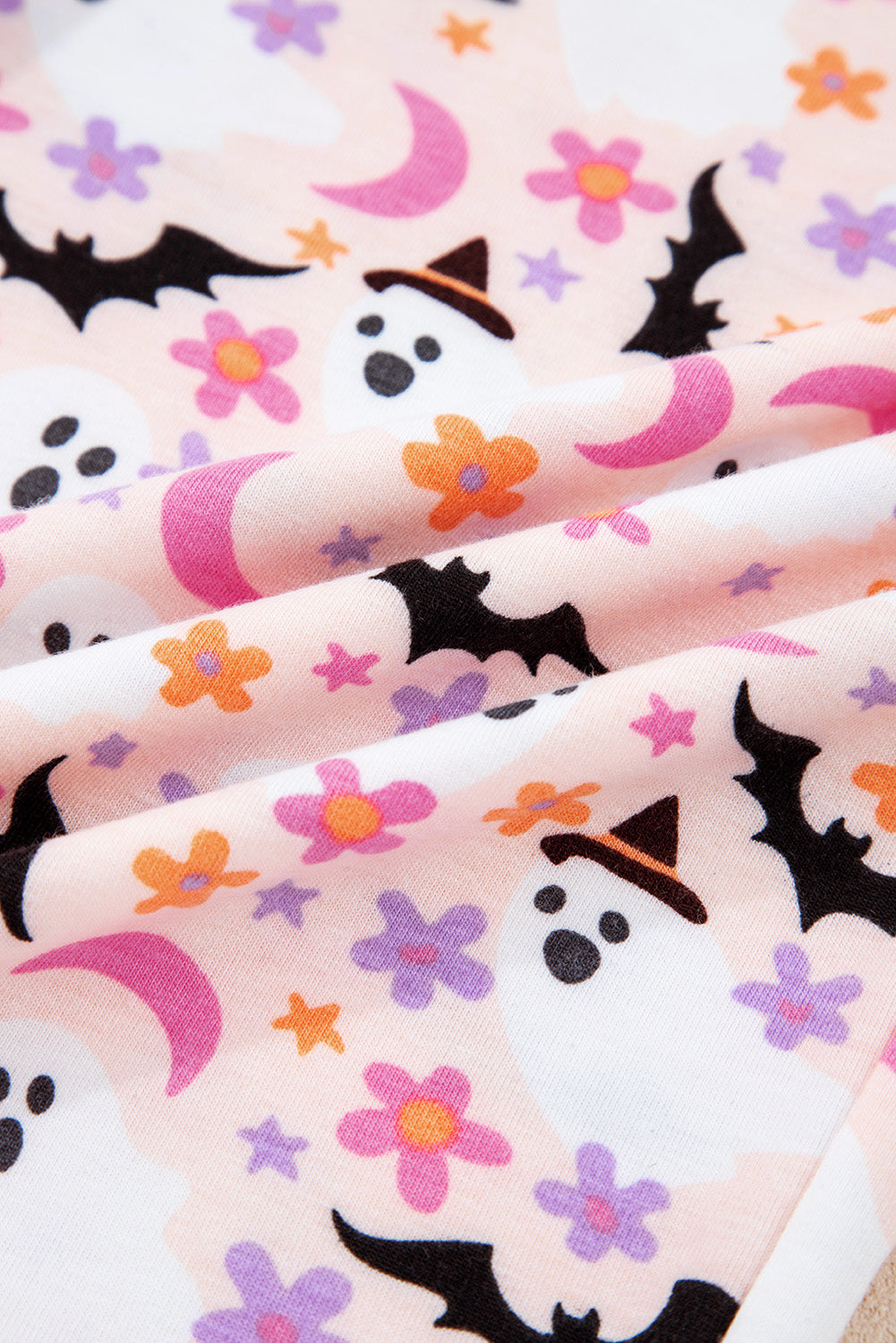 Pink Halloween Eve Haunted Honey Bat Print Pyjama Set - eAura