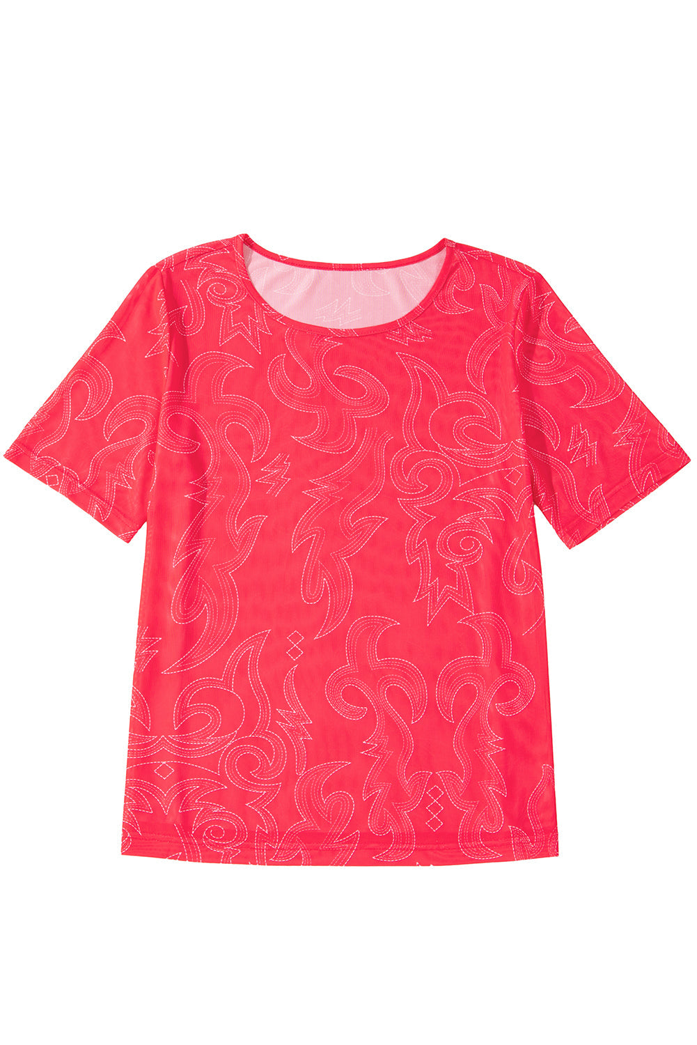 Red Western Girls Mesh T-Shirt eAura