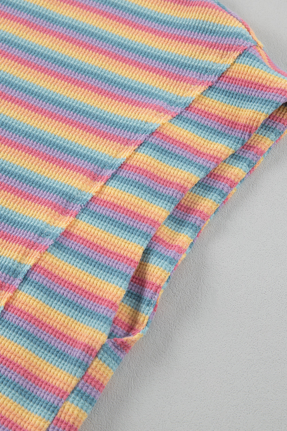 Pink Stripe Crew Neck Tee and Tasseled Drawstring Shorts Set Co-ord eAura