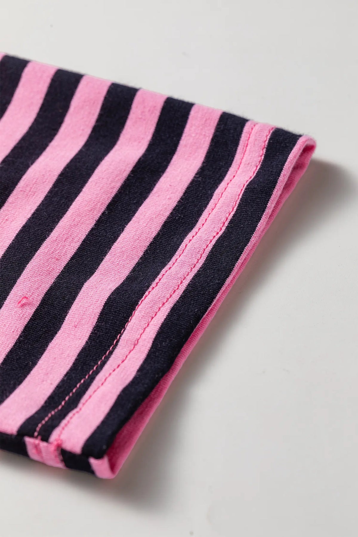 Casual Long Sleeve Top Drawstring Pant Set – Pink Stripe