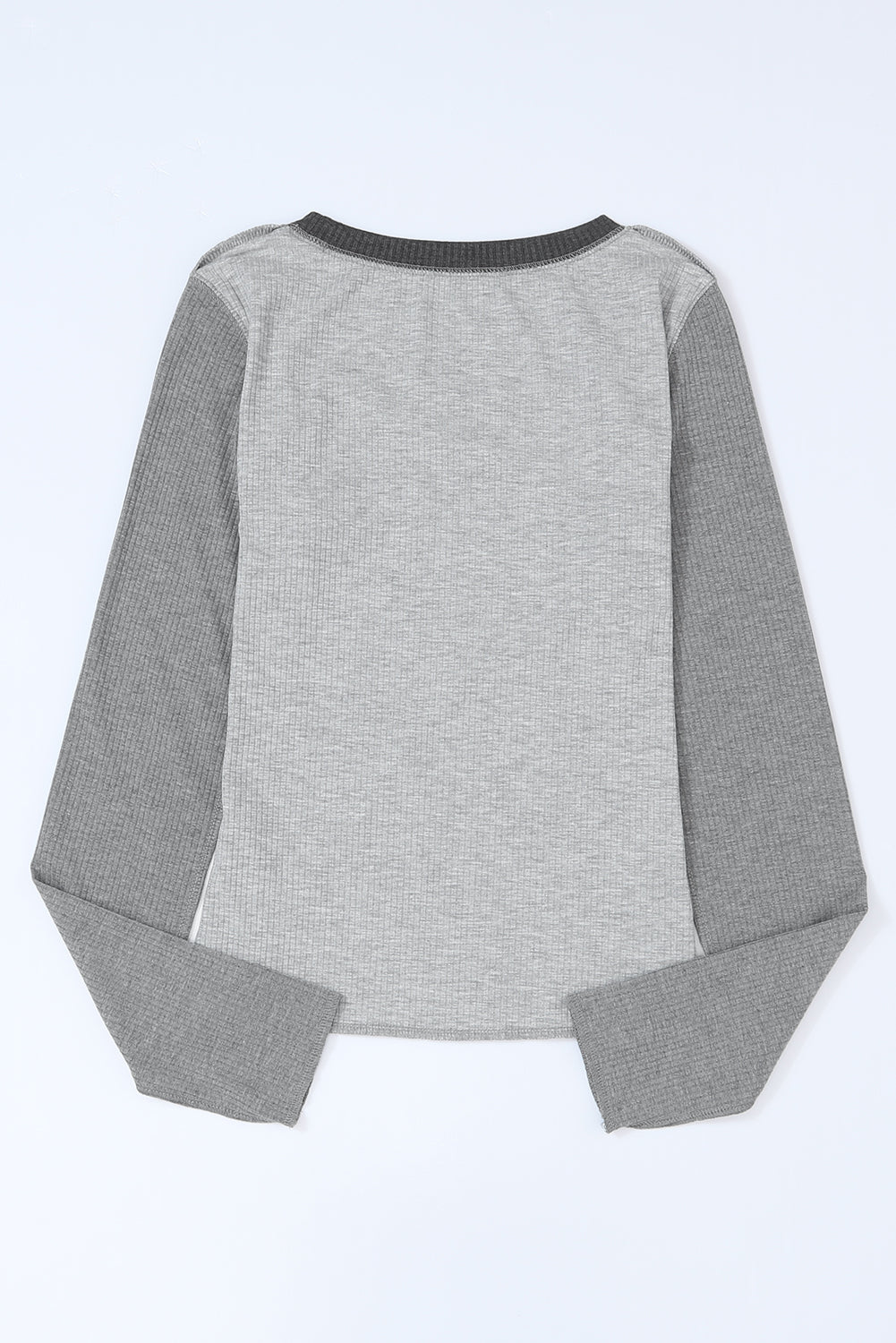 Exposed Seam Colour Block Rib Knit Top eAura