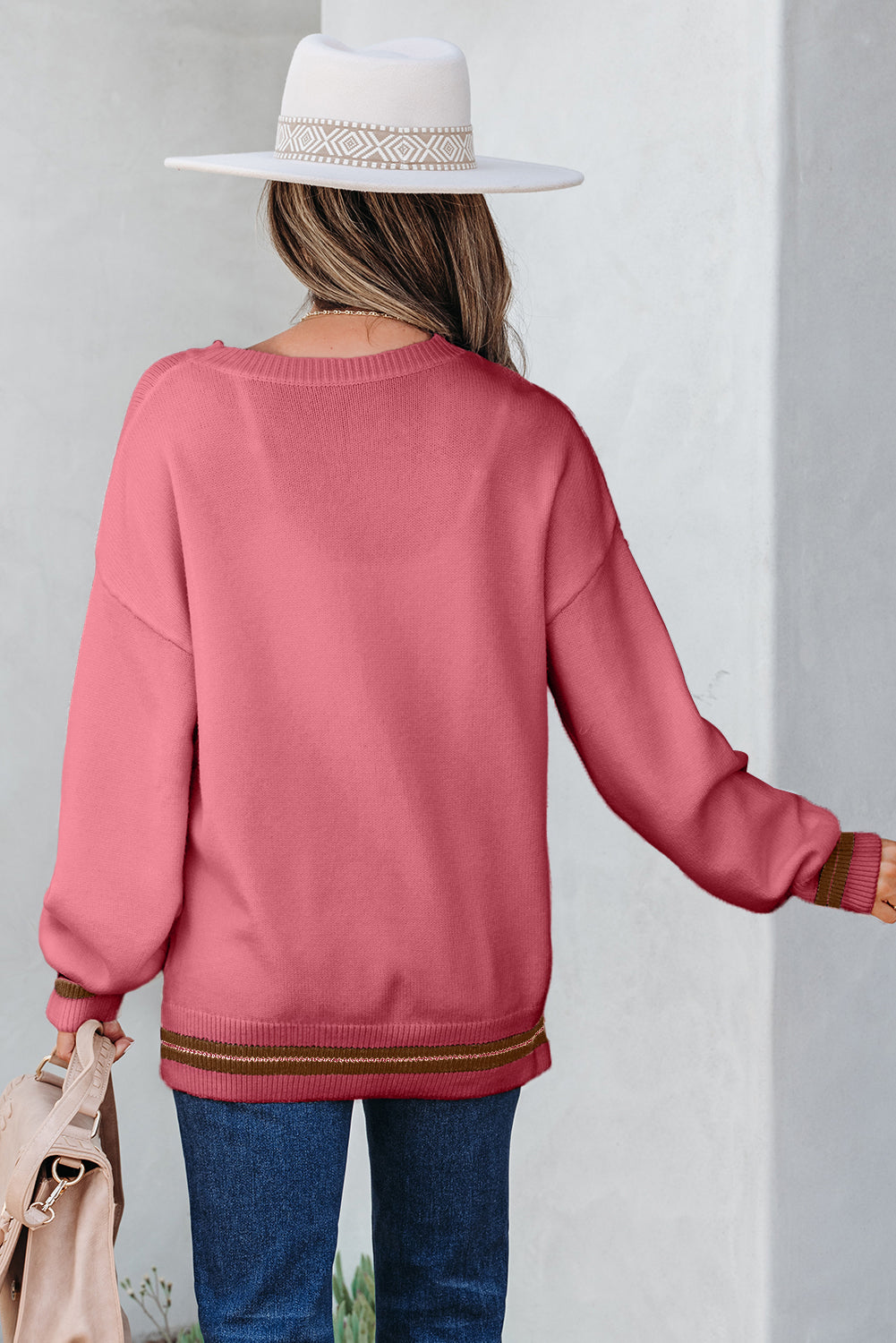 White See You Cowboy Embroidered Western Graphic Sweater - eAura