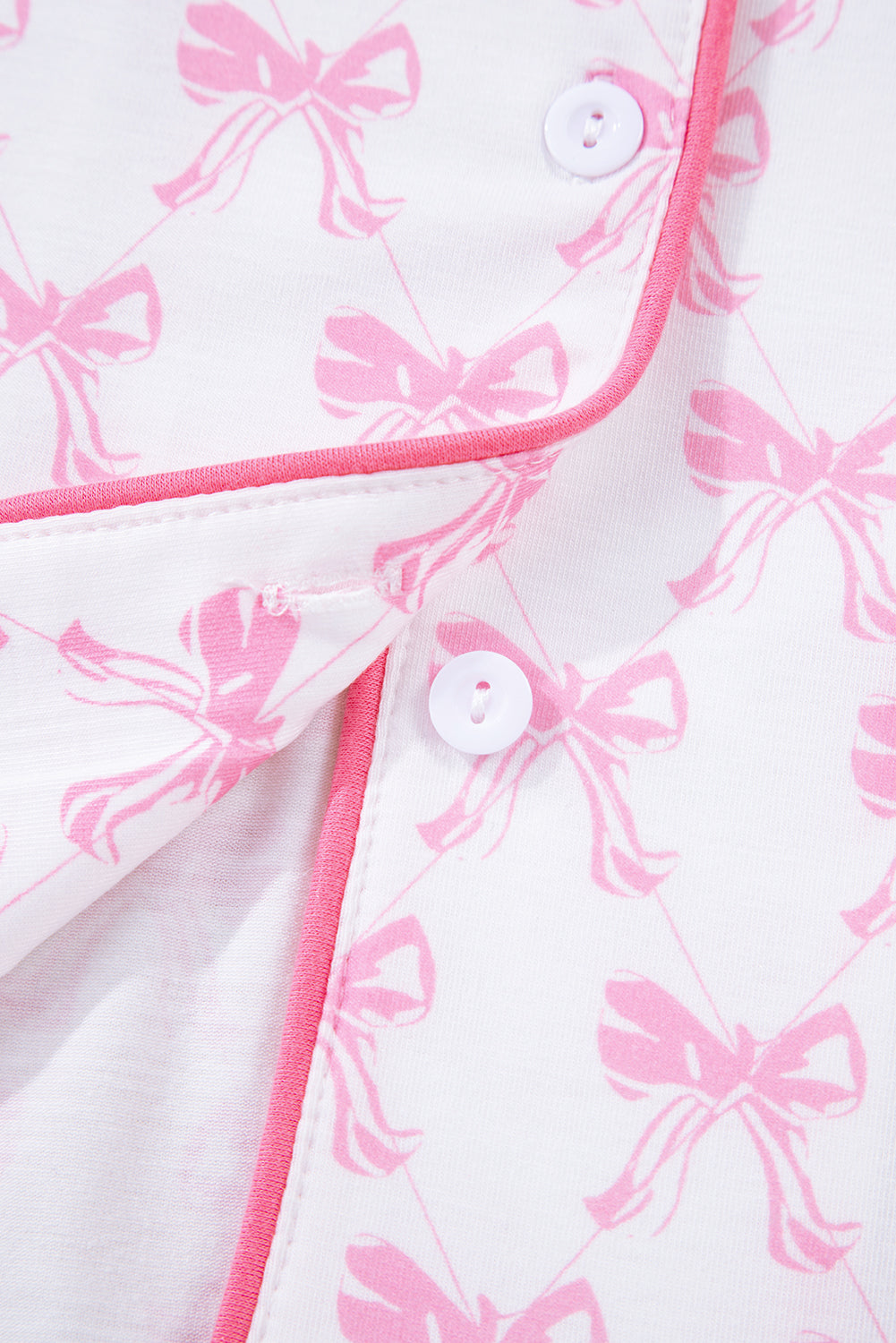 Bow Print Long Sleeve Soft Pyjama Set - eAura