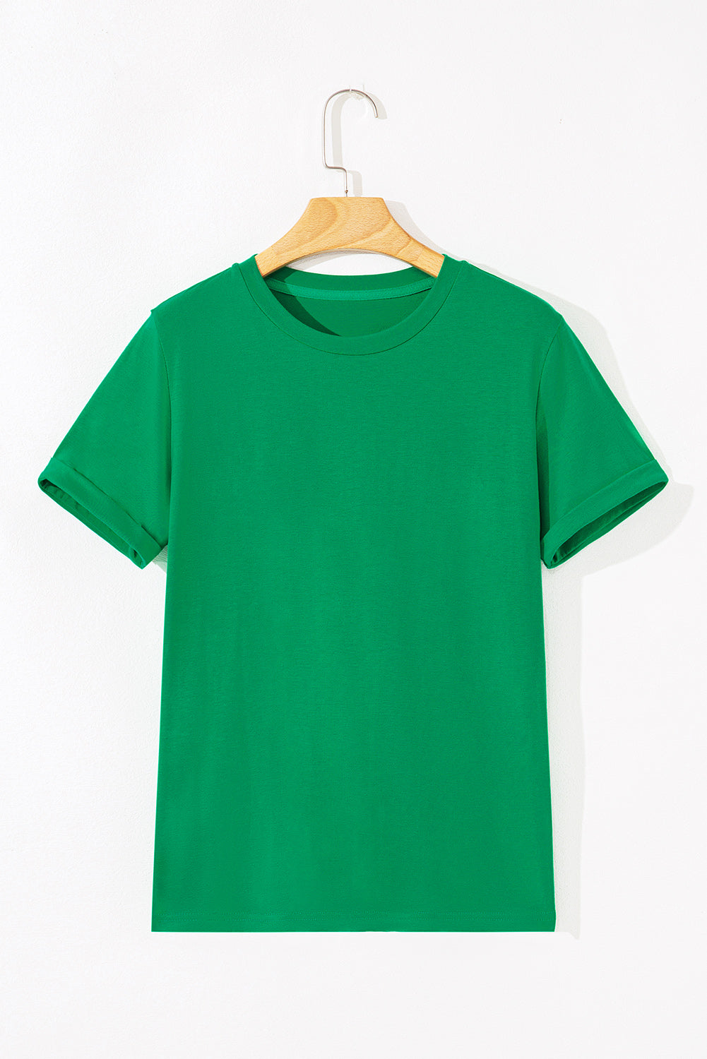 Casual Plain Crew Neck Tee T-Shirt