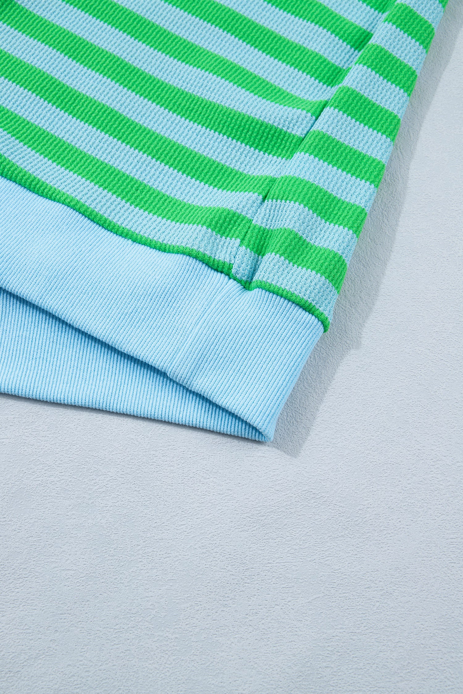 Puff Short Sleeve T Shirt Matching Shorts Set – Green Stripe