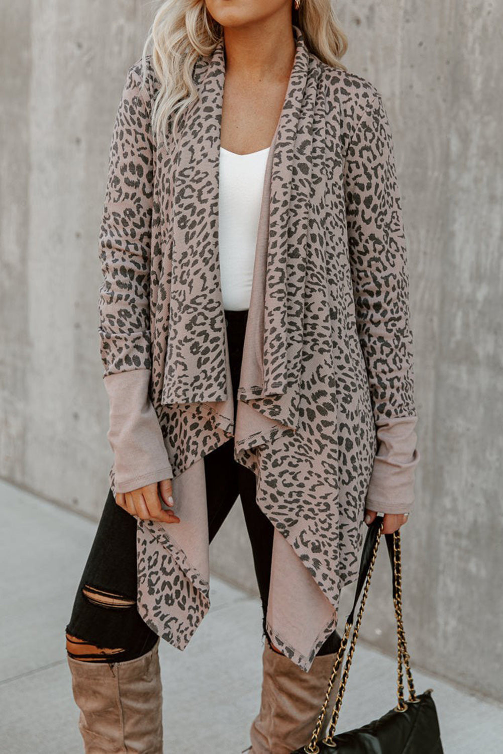 Leopard Open Front Cardigan eAura