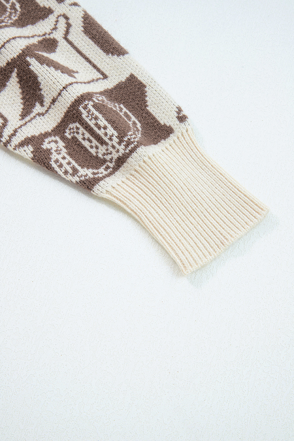 Bows & Horseshoes Pattern Western Fashion Print Sweater eAura