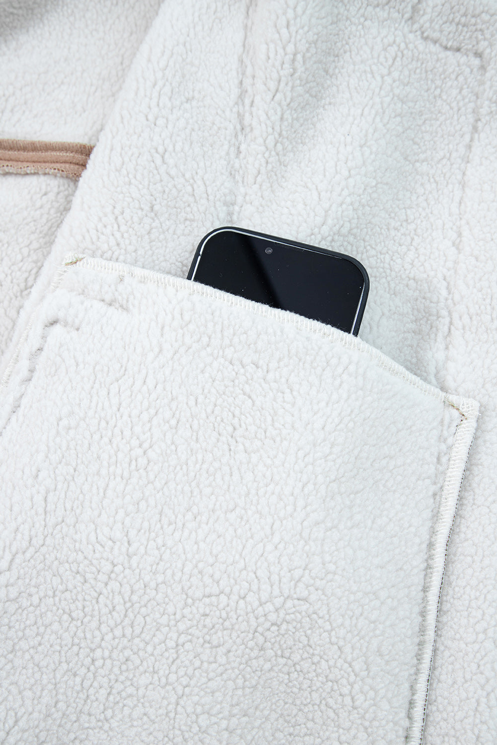 Sherpa Lined Faux Suede Lapel Collar Gilet Sleeveless Jacket - eAura