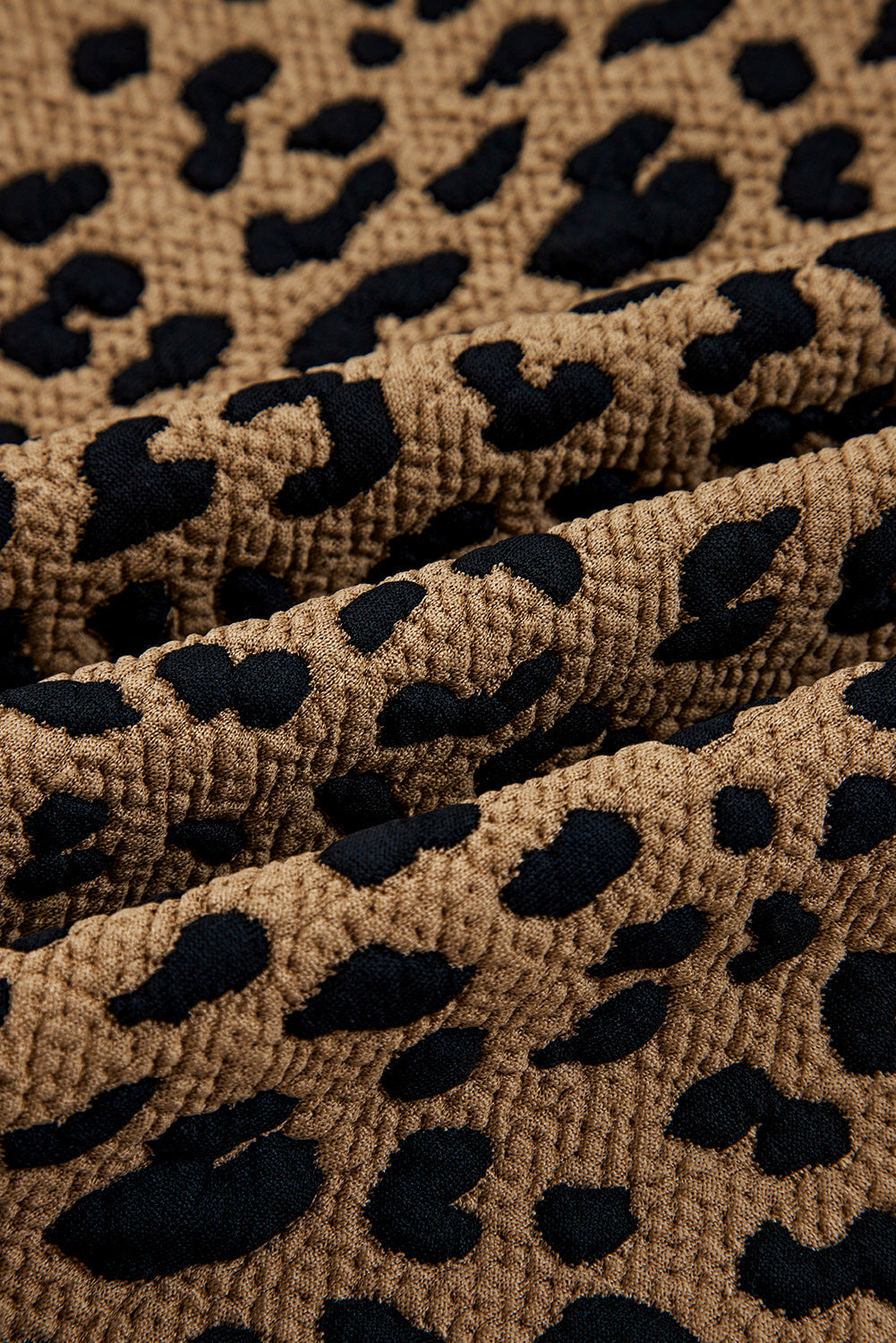 Leopard Print Quarter Zip Sweatshirt - Tops/Sweatshirts & Hoodies