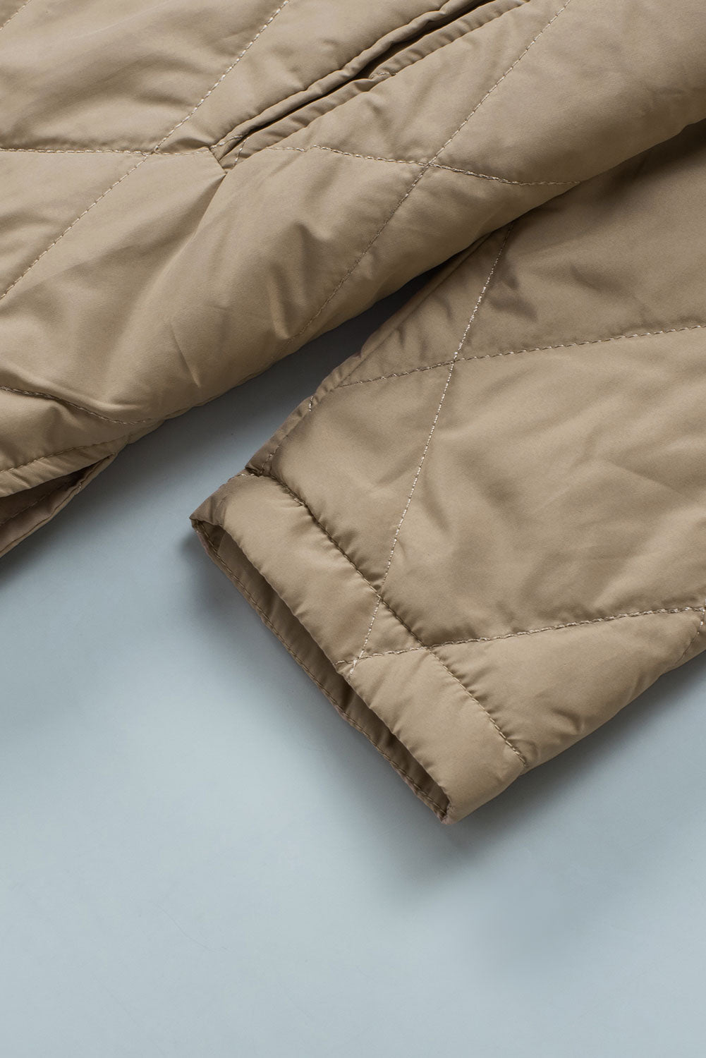 Quilted Snap Button Hooded Puffer Coat - eAura