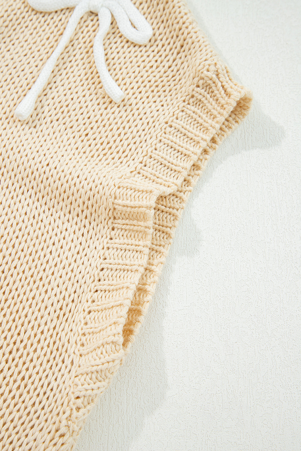 Bowknot Applique Cap Knit Sleeve Sweater - eAura