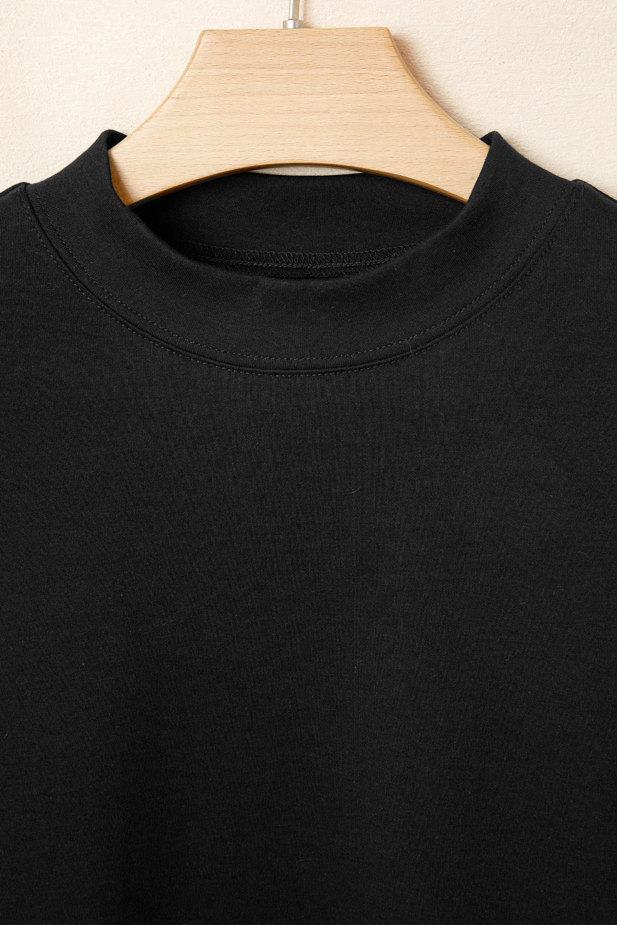Solid Colour High Neck Oversize Tee – Wisteria