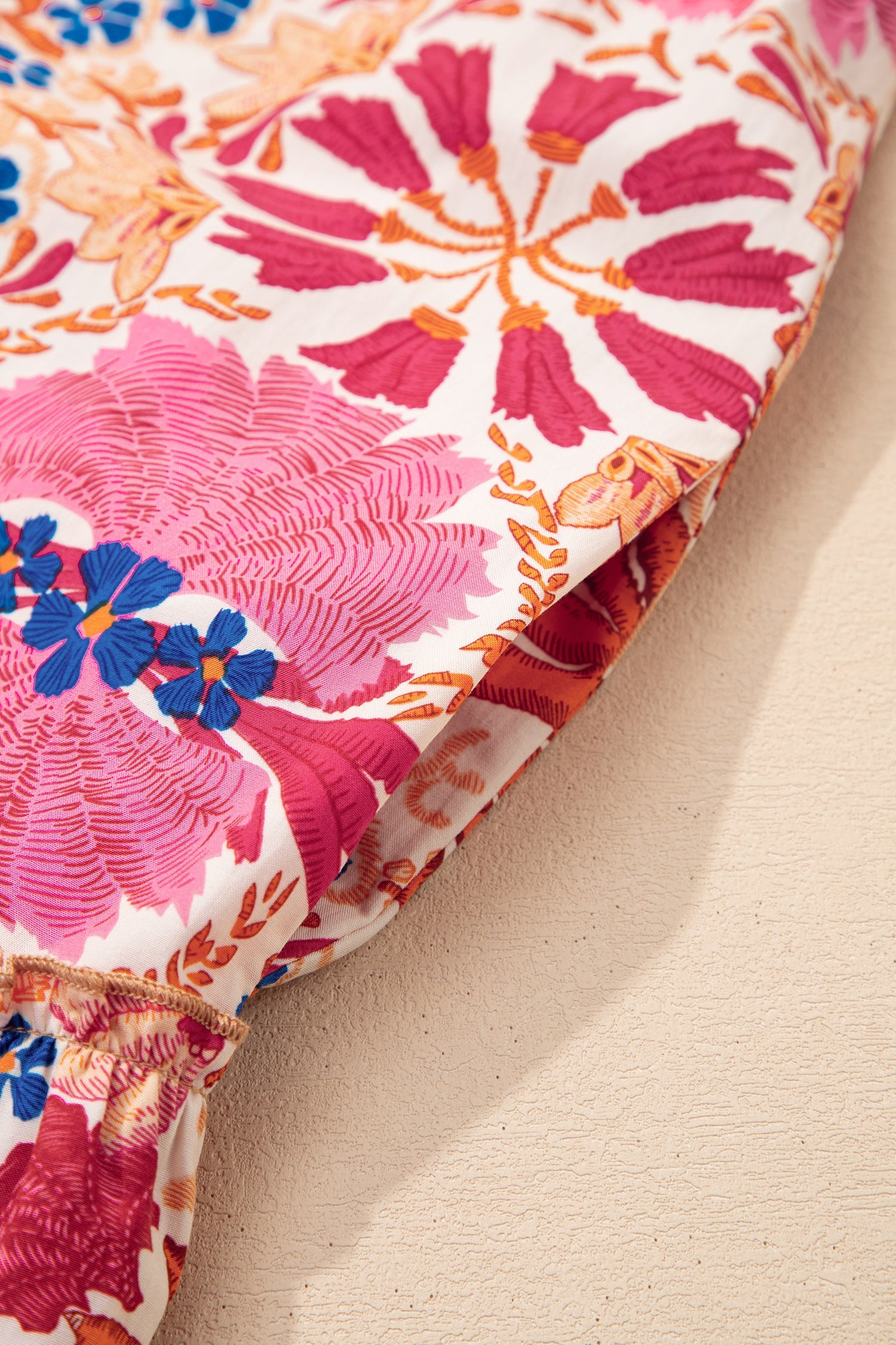 Fall Flower Print Long Sleeve Mini Dress - eAura