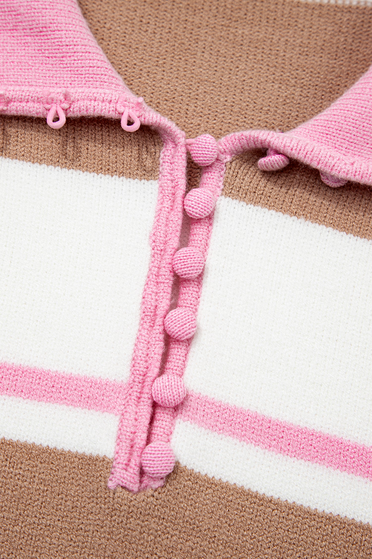 Striped Colorblock V Neck Long Sleeve Tunic Sweater – Pink Stripe