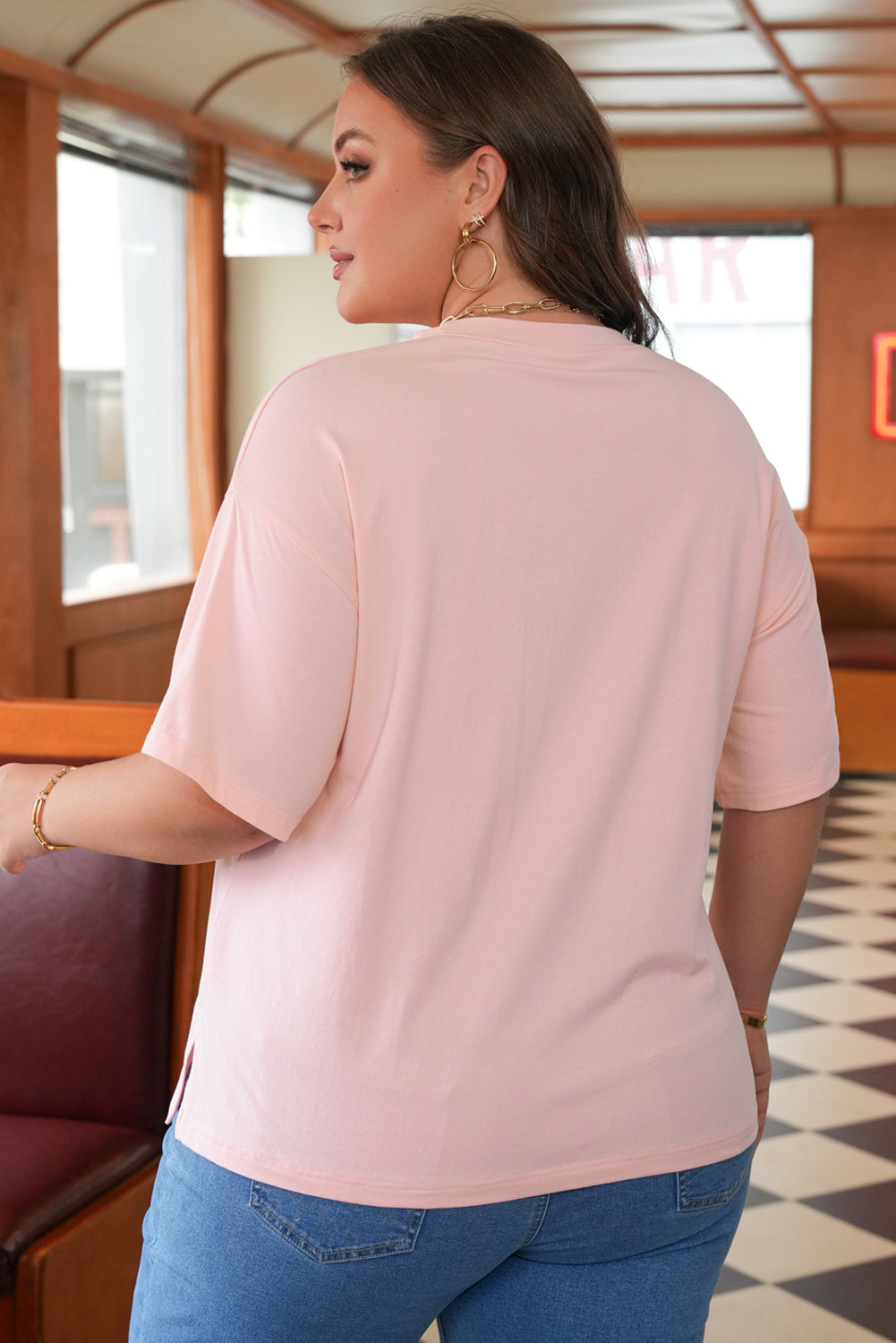 Lace Star Applique Plus Size T-Shirt BB Fashion Outlet
