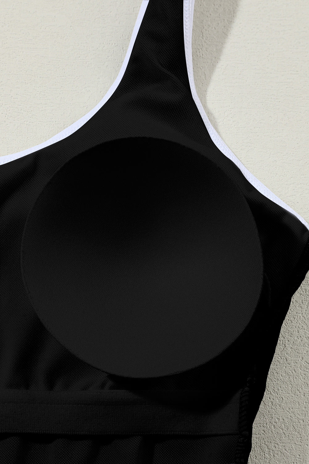 Black Contrast Trim Colourblock U Neck One Piece Swimwear eAura