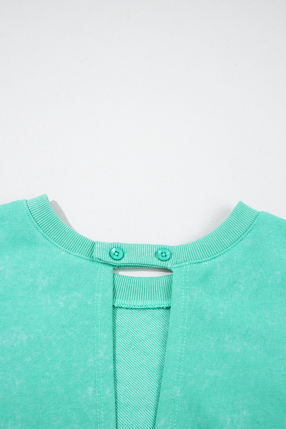Sea Green Mineral Wash Drawstring Waist Hollow Out Back Short Sleeve Romper eAura