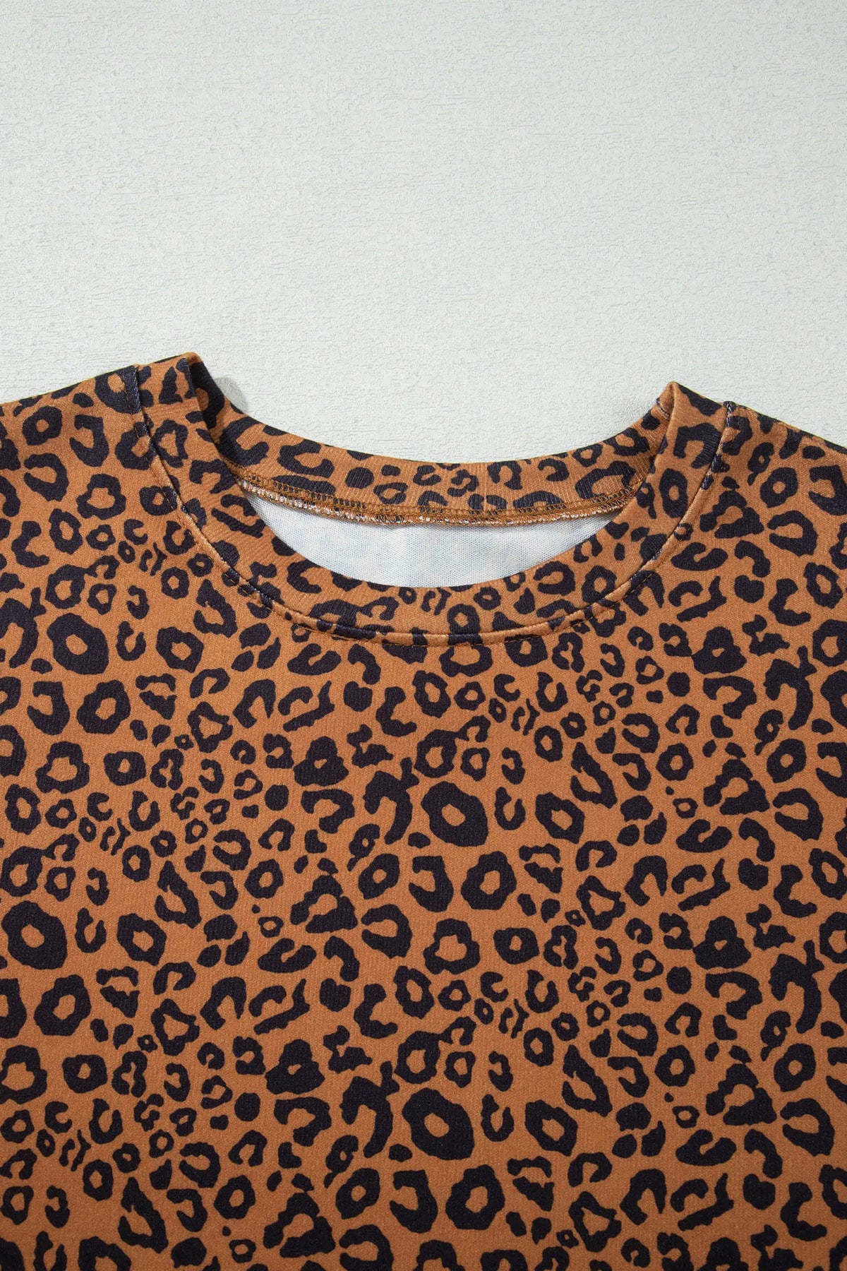 Leopard Print Long Sleeve Top Relaxed Pant Set – Brown